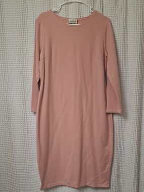 Dainty Jewells Pink Long Sleeve Midi Shift Dress